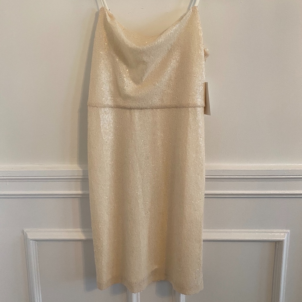 H Halston Sequin Sheath Dress
